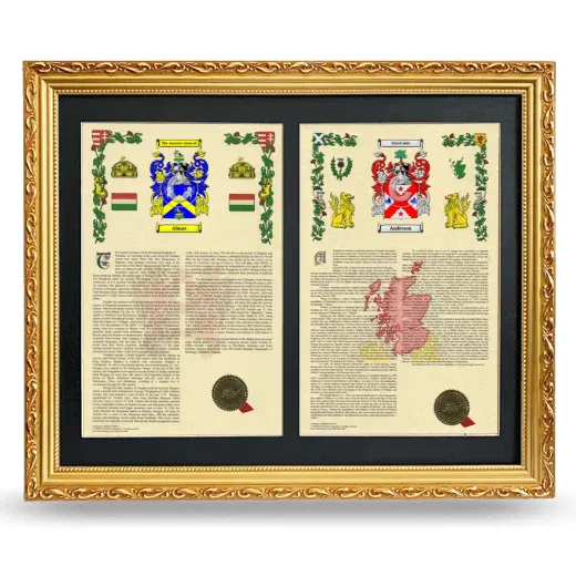 Double Armorial History Framed - Gold