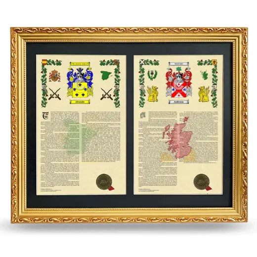 Double Armorial History Framed - Gold