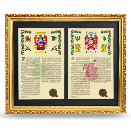 Double Armorial History Framed - Gold