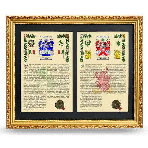 Double Armorial History Framed - Gold