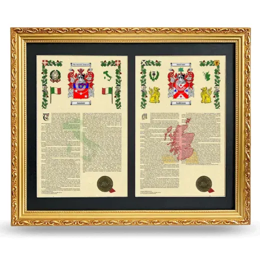 Double Armorial History Framed - Gold