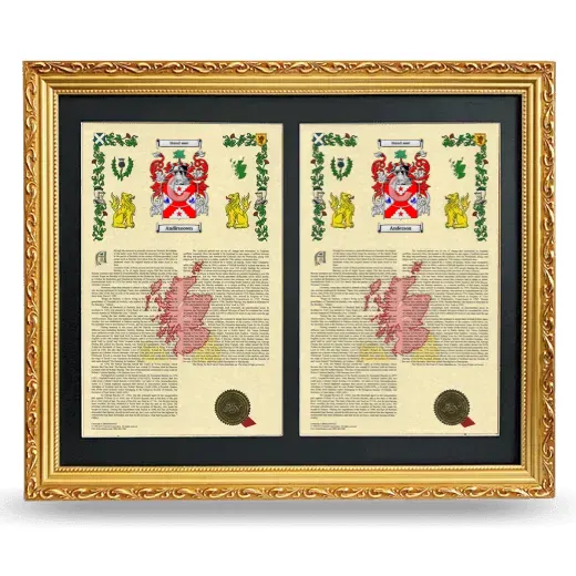 Double Armorial History Framed - Gold