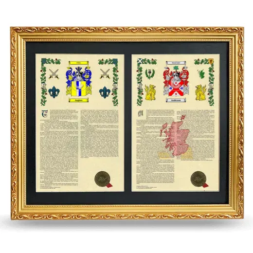 Double Armorial History Framed - Gold