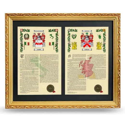 Double Armorial History Framed - Gold