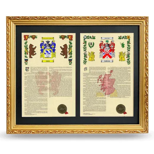 Double Armorial History Framed - Gold