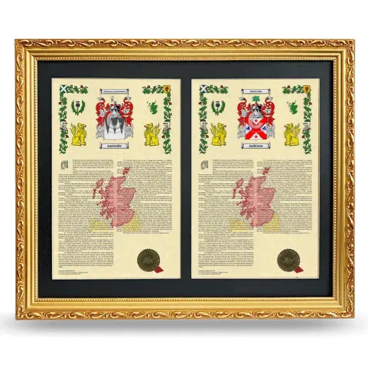 Double Armorial History Framed - Gold