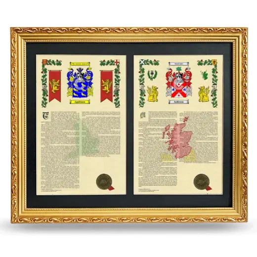 Double Armorial History Framed - Gold