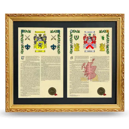 Double Armorial History Framed - Gold