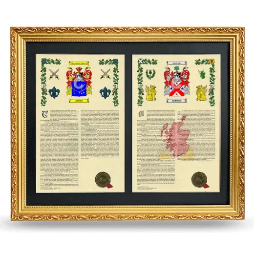 Double Armorial History Framed - Gold