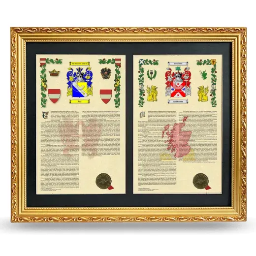 Double Armorial History Framed - Gold
