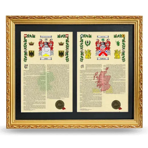 Double Armorial History Framed - Gold