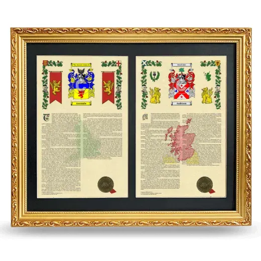 Double Armorial History Framed - Gold