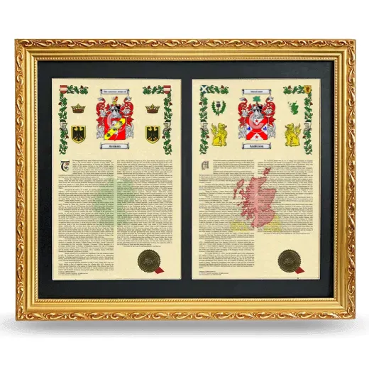 Double Armorial History Framed - Gold