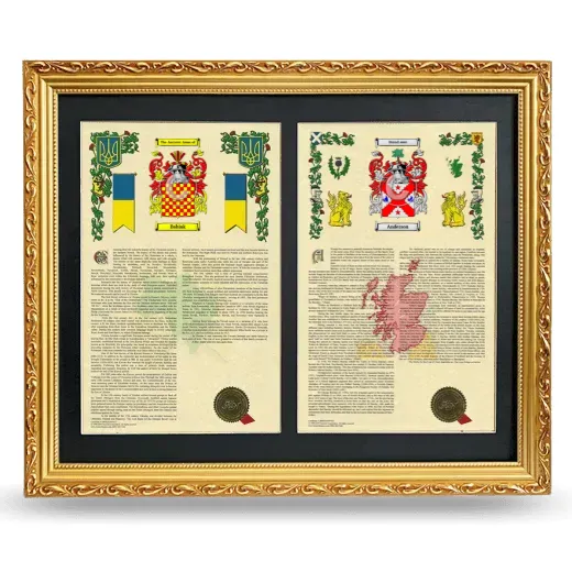 Double Armorial History Framed - Gold