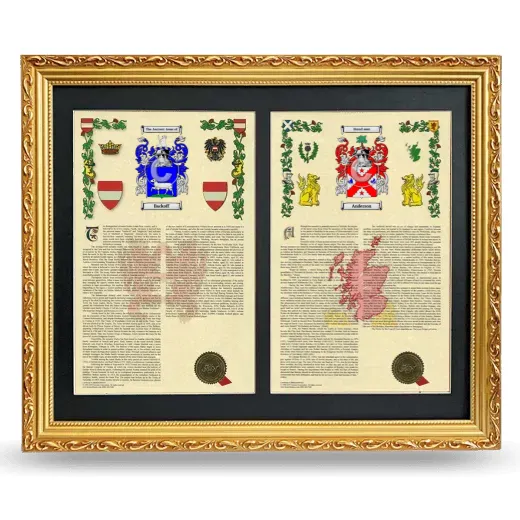 Double Armorial History Framed - Gold