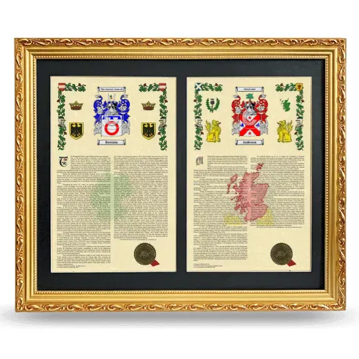 Double Armorial History Framed - Gold