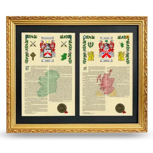 Double Armorial History Framed - Gold