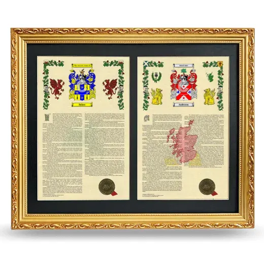 Double Armorial History Framed - Gold
