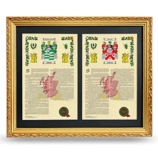 Double Armorial History Framed - Gold
