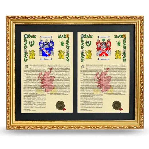 Double Armorial History Framed - Gold