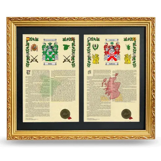 Double Armorial History Framed - Gold