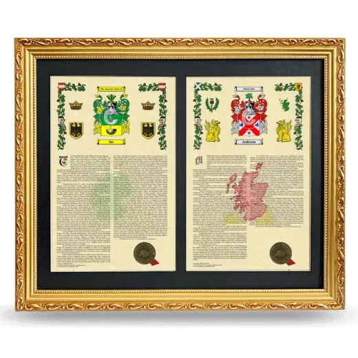 Double Armorial History Framed - Gold