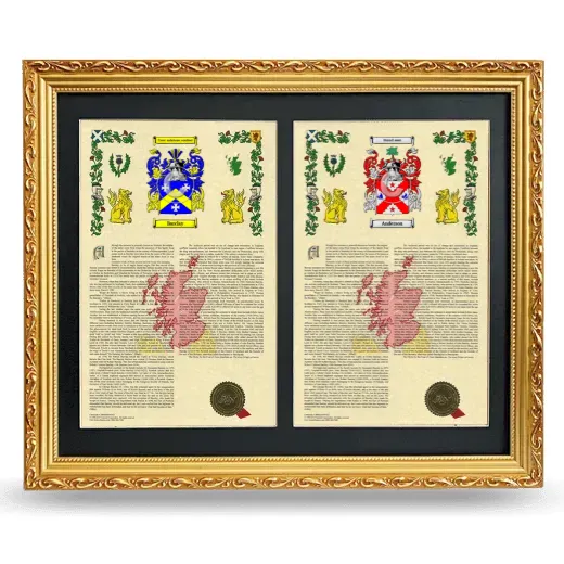 Double Armorial History Framed - Gold