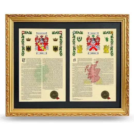 Double Armorial History Framed - Gold