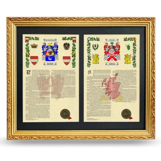 Double Armorial History Framed - Gold