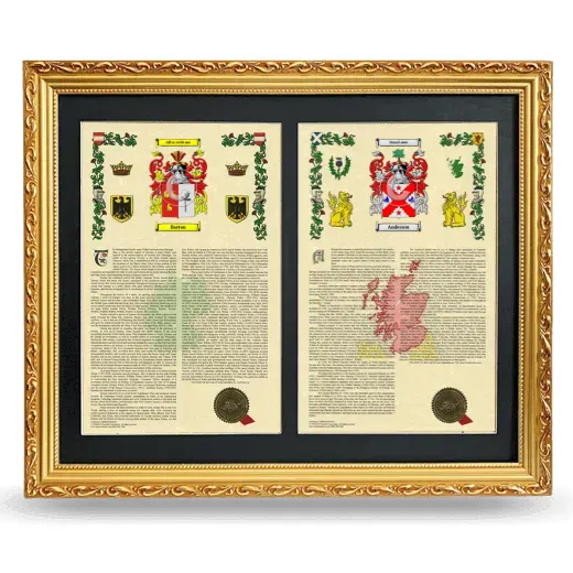 Double Armorial History Framed - Gold