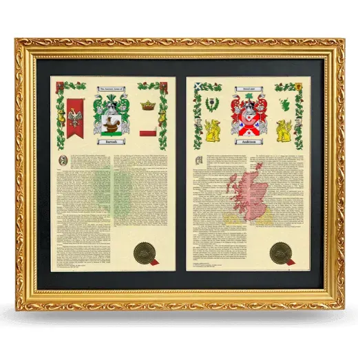 Double Armorial History Framed - Gold