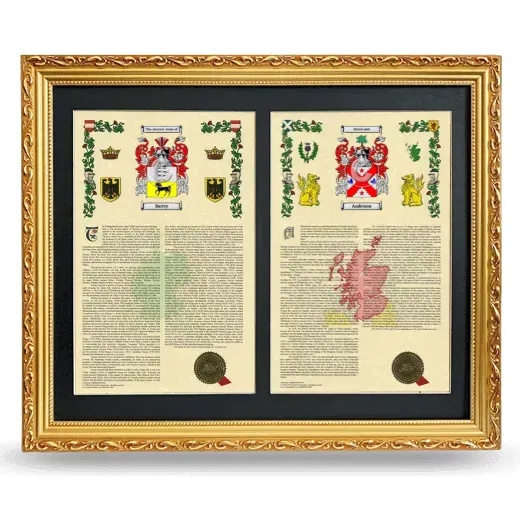 Double Armorial History Framed - Gold