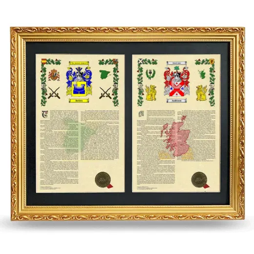 Double Armorial History Framed - Gold
