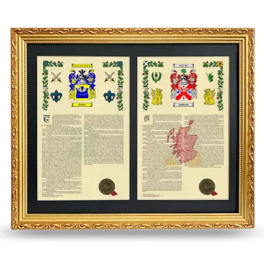 Double Armorial History Framed - Gold