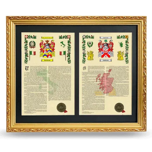 Double Armorial History Framed - Gold