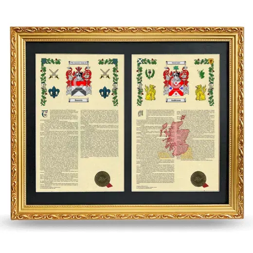 Double Armorial History Framed - Gold