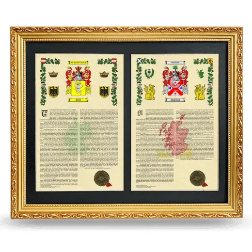 Double Armorial History Framed - Gold