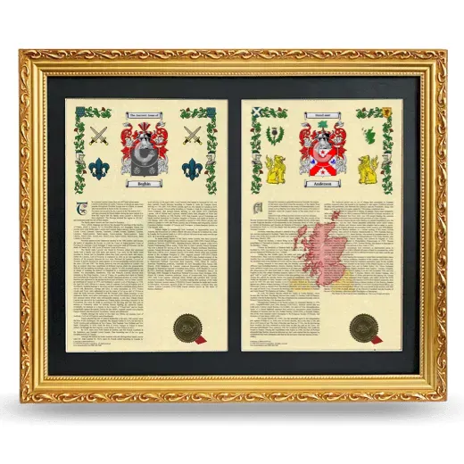 Double Armorial History Framed - Gold