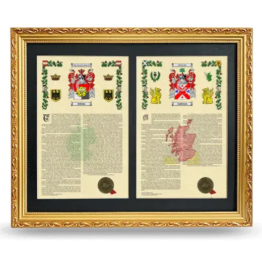 Double Armorial History Framed - Gold