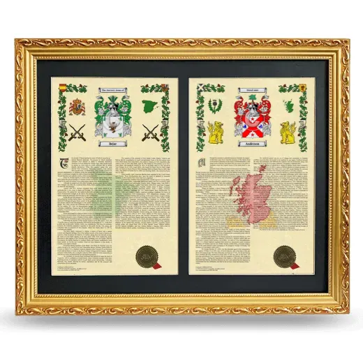 Double Armorial History Framed - Gold