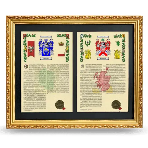 Double Armorial History Framed - Gold