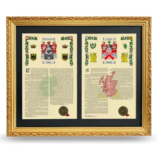 Double Armorial History Framed - Gold