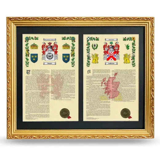 Double Armorial History Framed - Gold