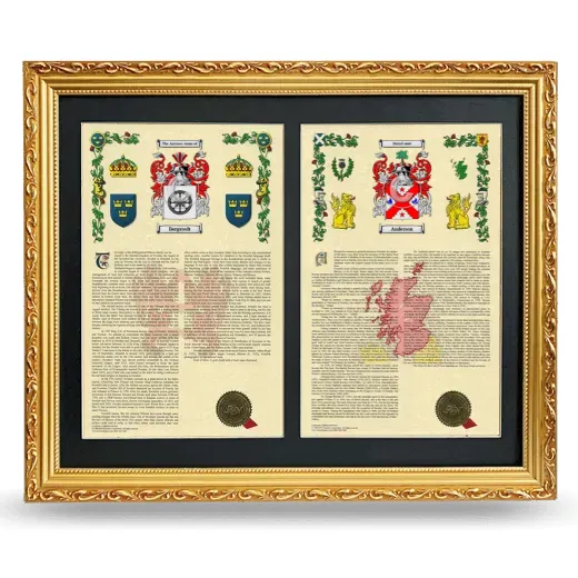 Double Armorial History Framed - Gold