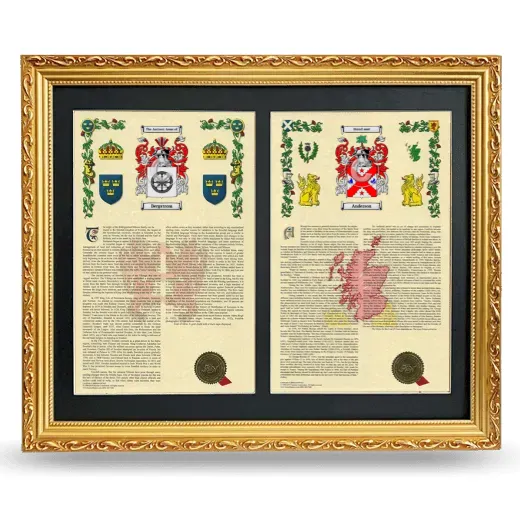 Double Armorial History Framed - Gold
