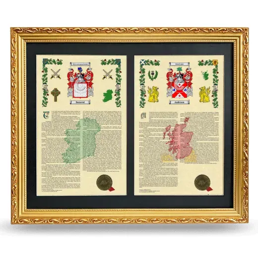 Double Armorial History Framed - Gold