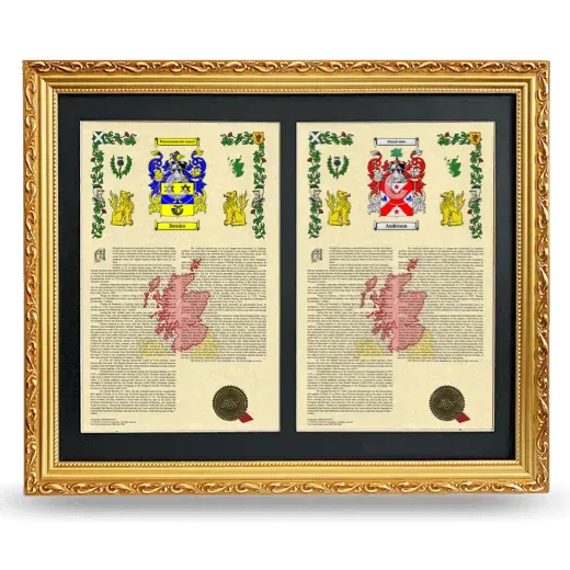 Double Armorial History Framed - Gold