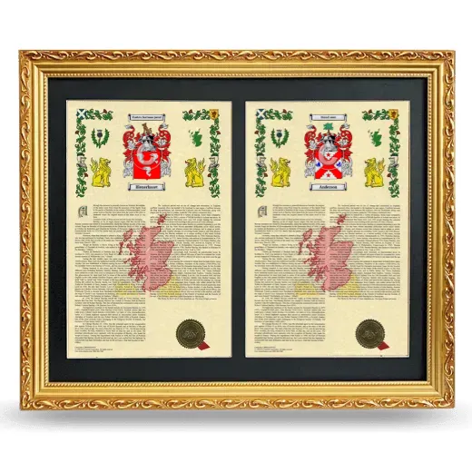 Double Armorial History Framed - Gold