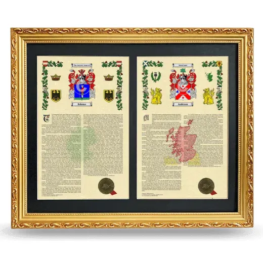 Double Armorial History Framed - Gold