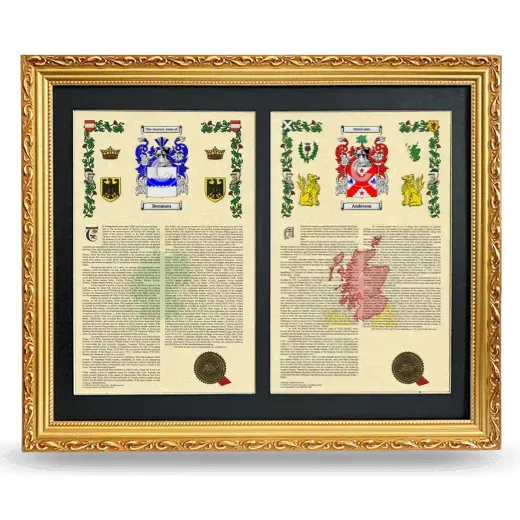 Double Armorial History Framed - Gold